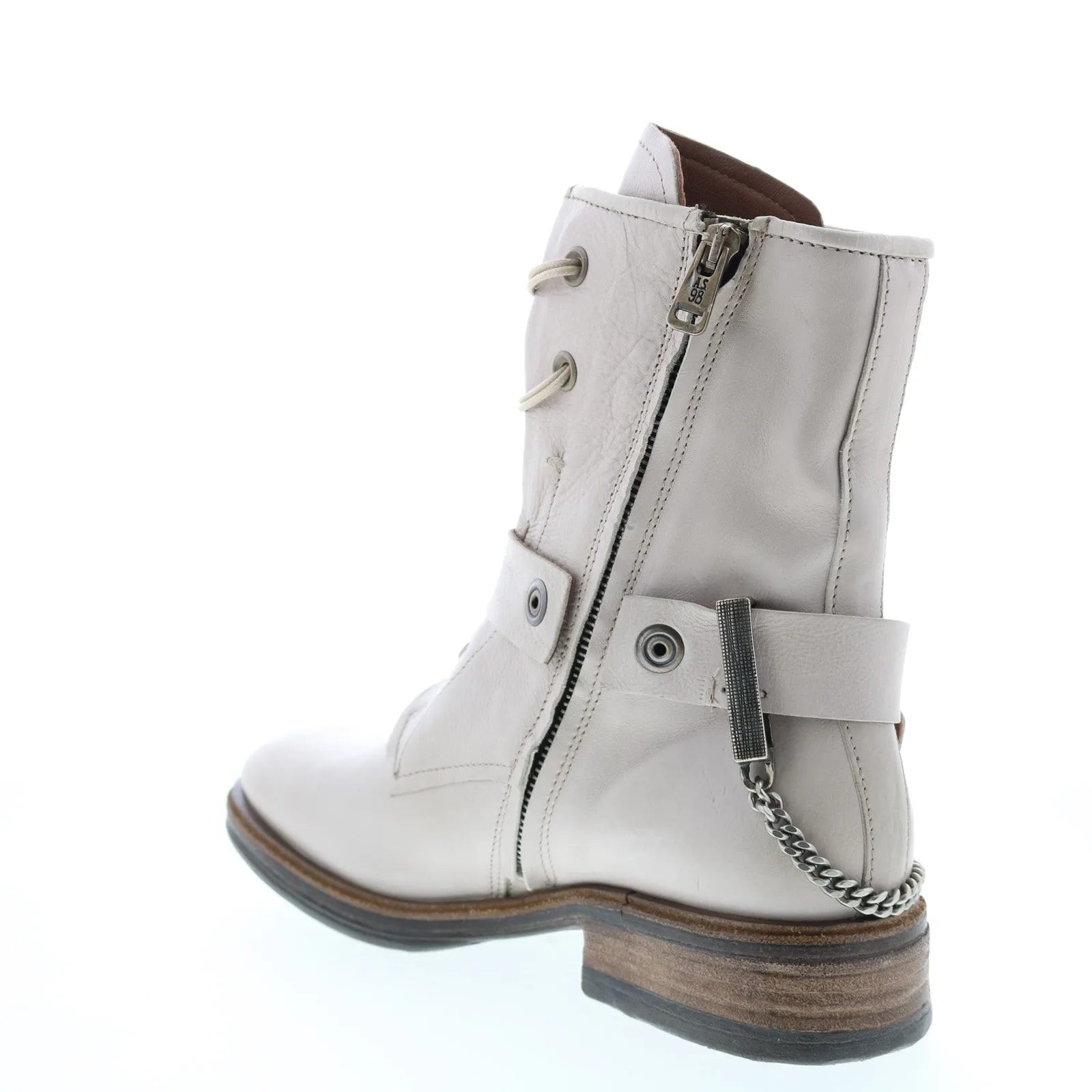 A.S.98 Faust A51202-101 Womens Beige Leather Hook & Loop Casual Dress Boots