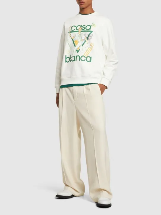 Casablanca   Printed logo jersey sweatshirt 