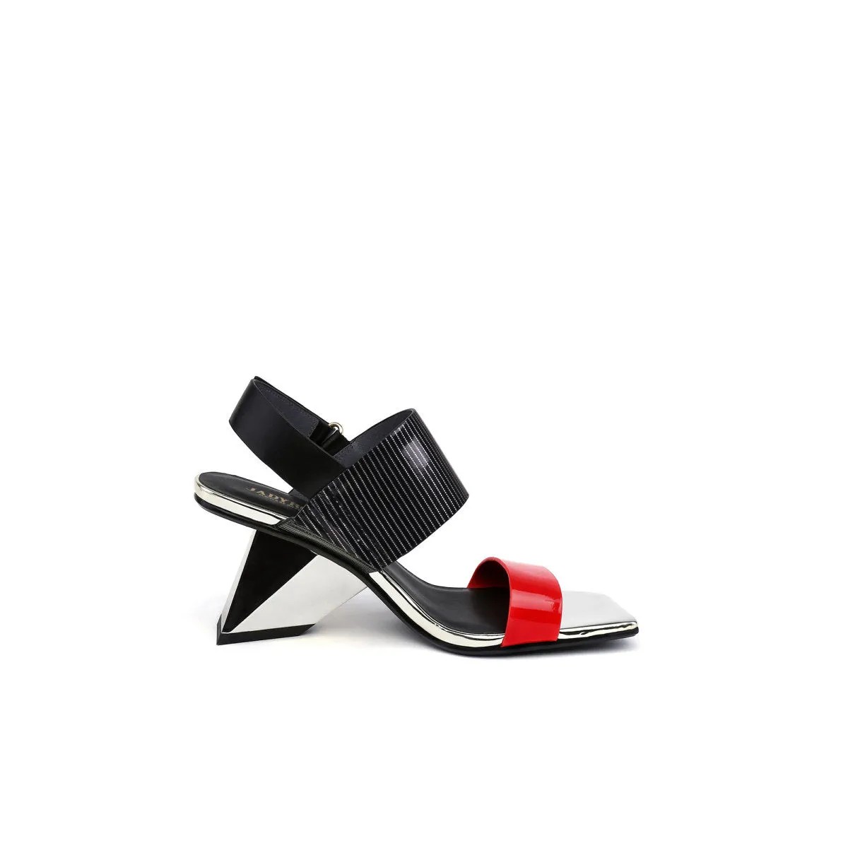 Geometic Heel Fusion Strap Slingback Sandals