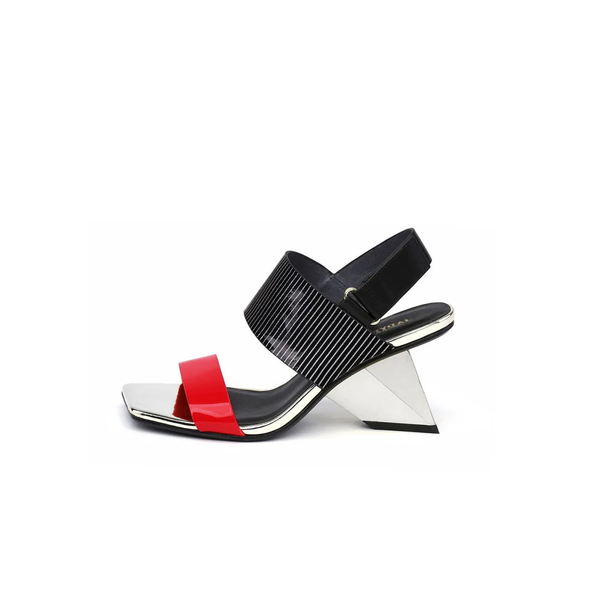 Geometic Heel Fusion Strap Slingback Sandals