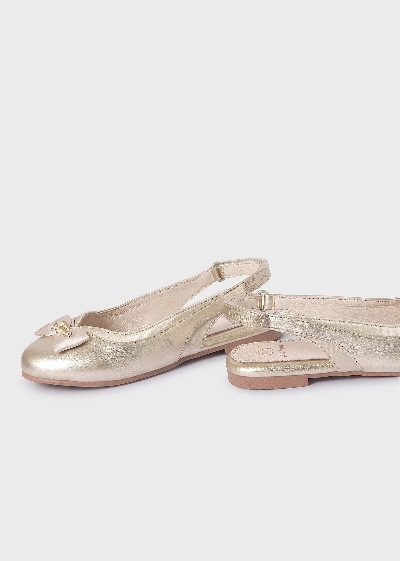 Girls Bow Ballet Flats Sustainable Leather