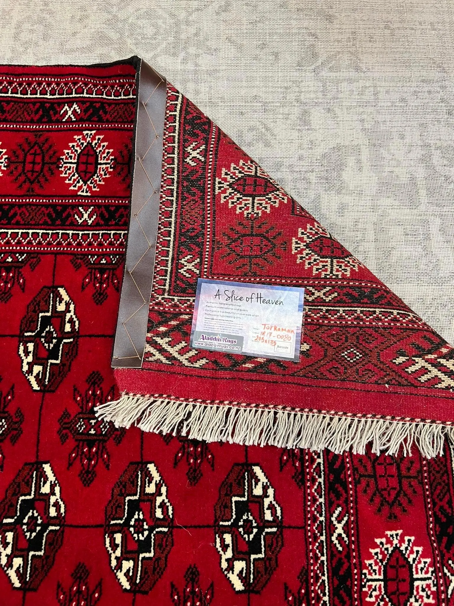 HAND KNOTTED PERSIAN TORKAMAN RUG 205X135 CM
