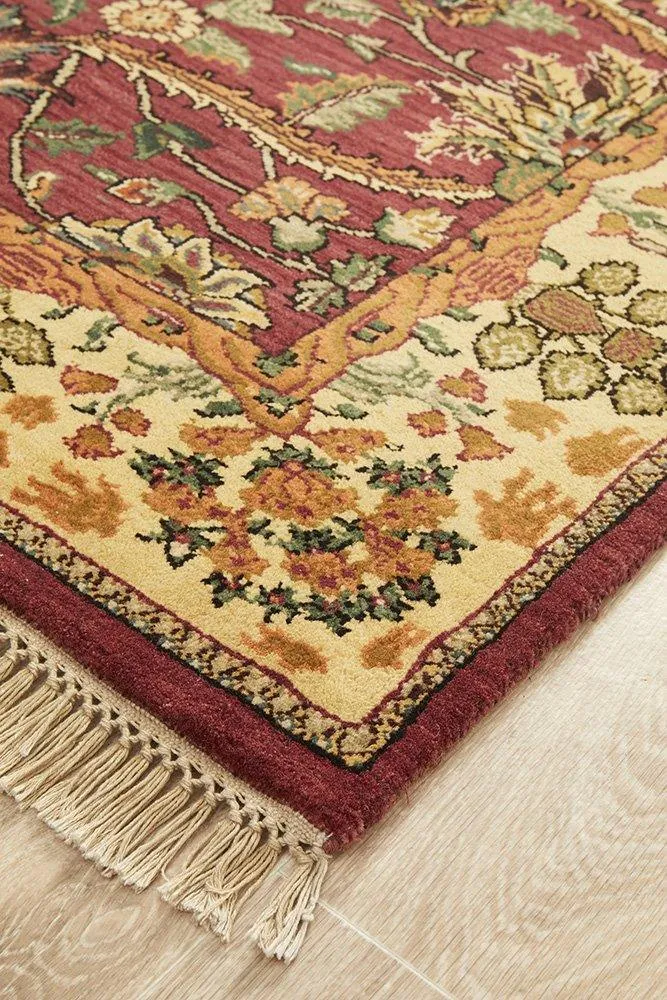 INDIAN HAND KNOTTED JAYPORE ROSE 183X120CM