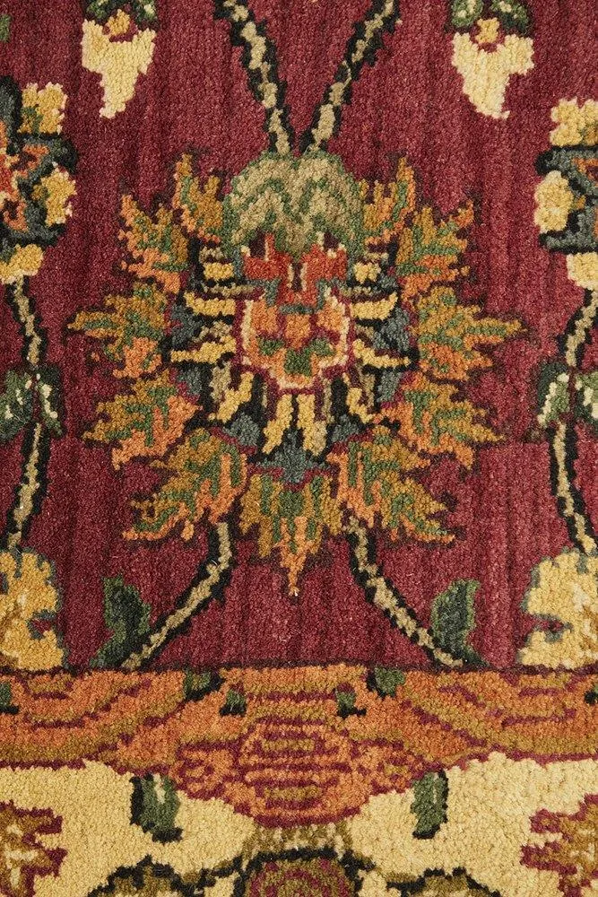 INDIAN HAND KNOTTED JAYPORE ROSE 183X120CM
