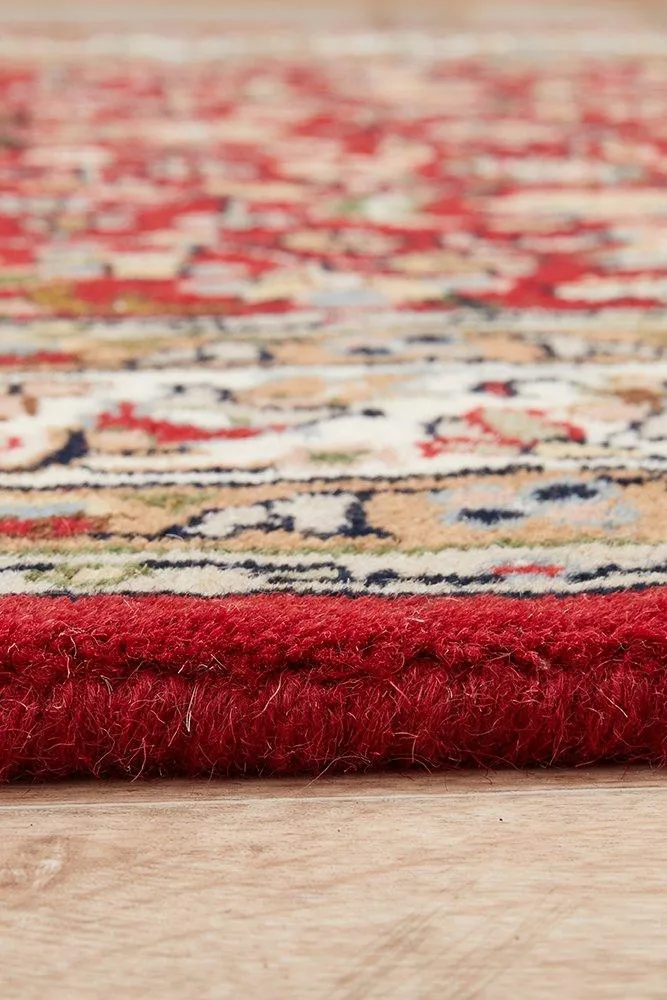 INDIAN HAND KNOTTED WOOL RUG 184X121CM