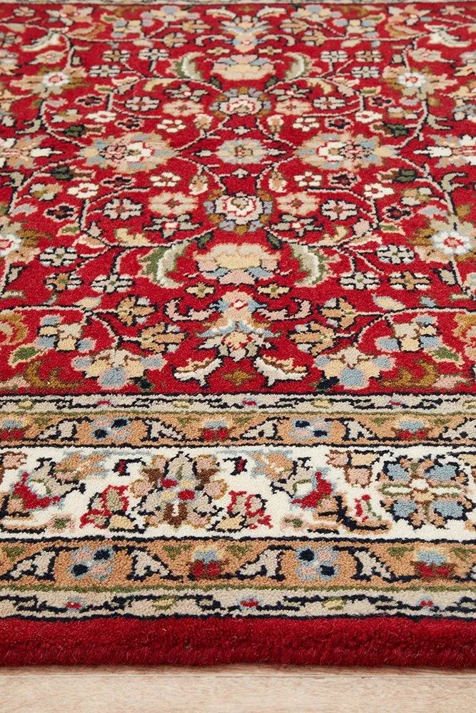 INDIAN HAND KNOTTED WOOL RUG 184X121CM