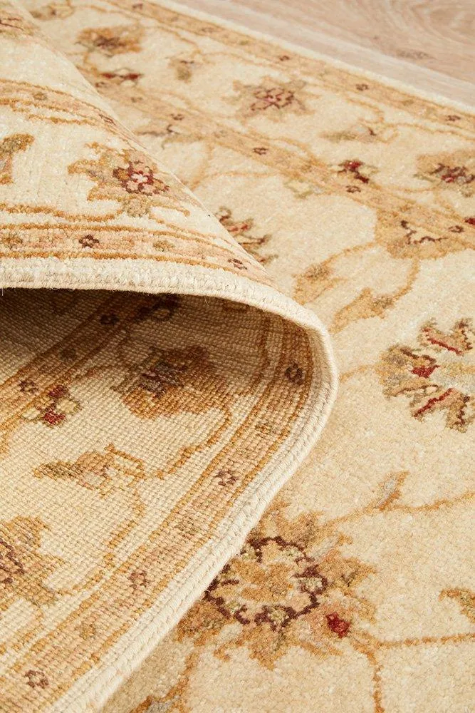 INDIAN HAND KNOTTED WOOL RUG -293X80CM