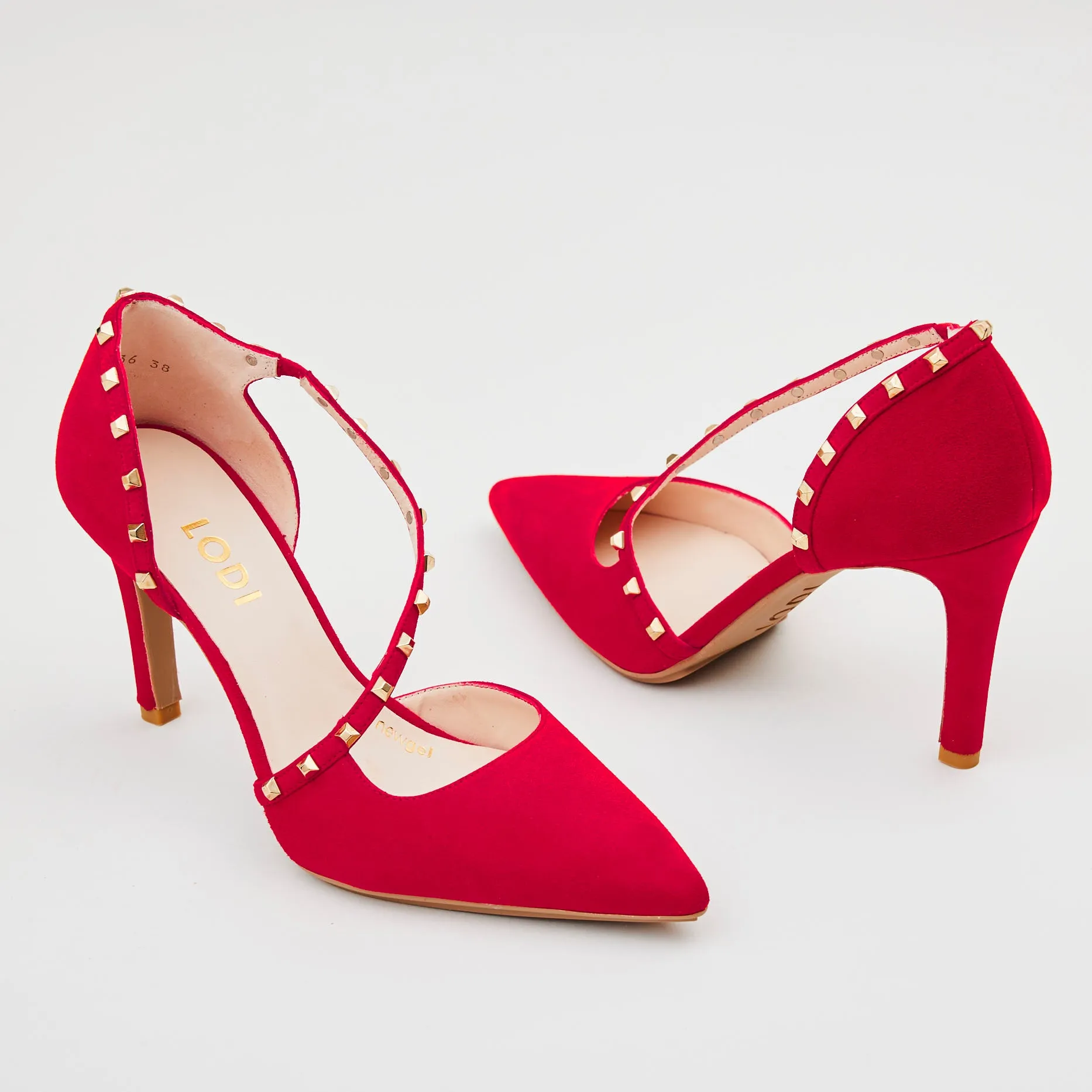 Lodi Red Suede Court Shoes