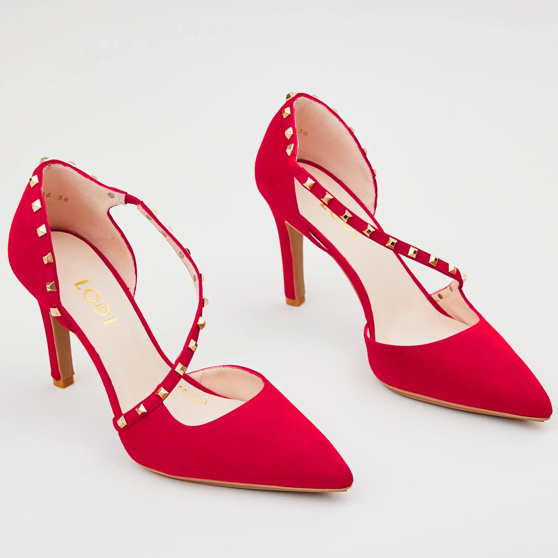 Lodi Red Suede Court Shoes