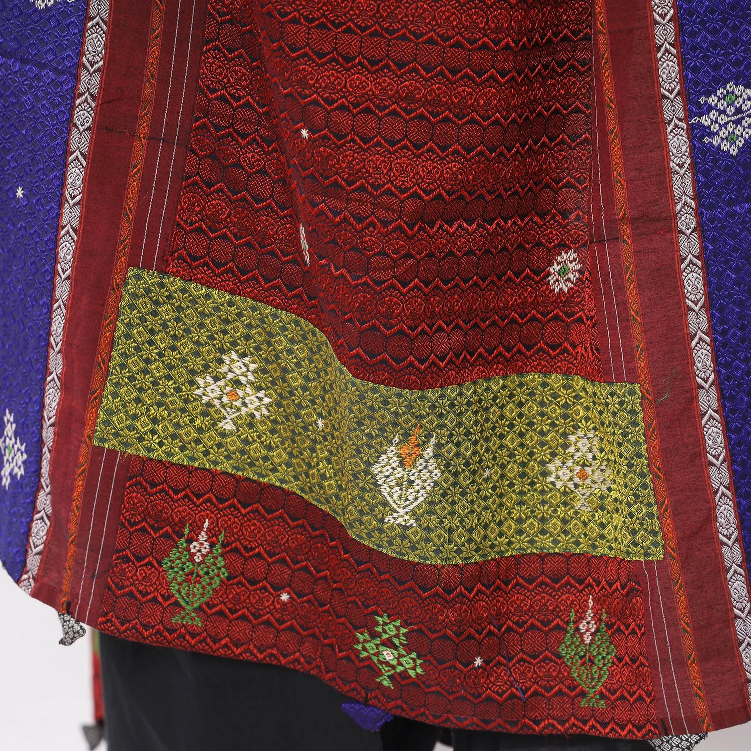 Maroon - Negi Kasuti Hand Embroidery Khun Cotton Dupatta