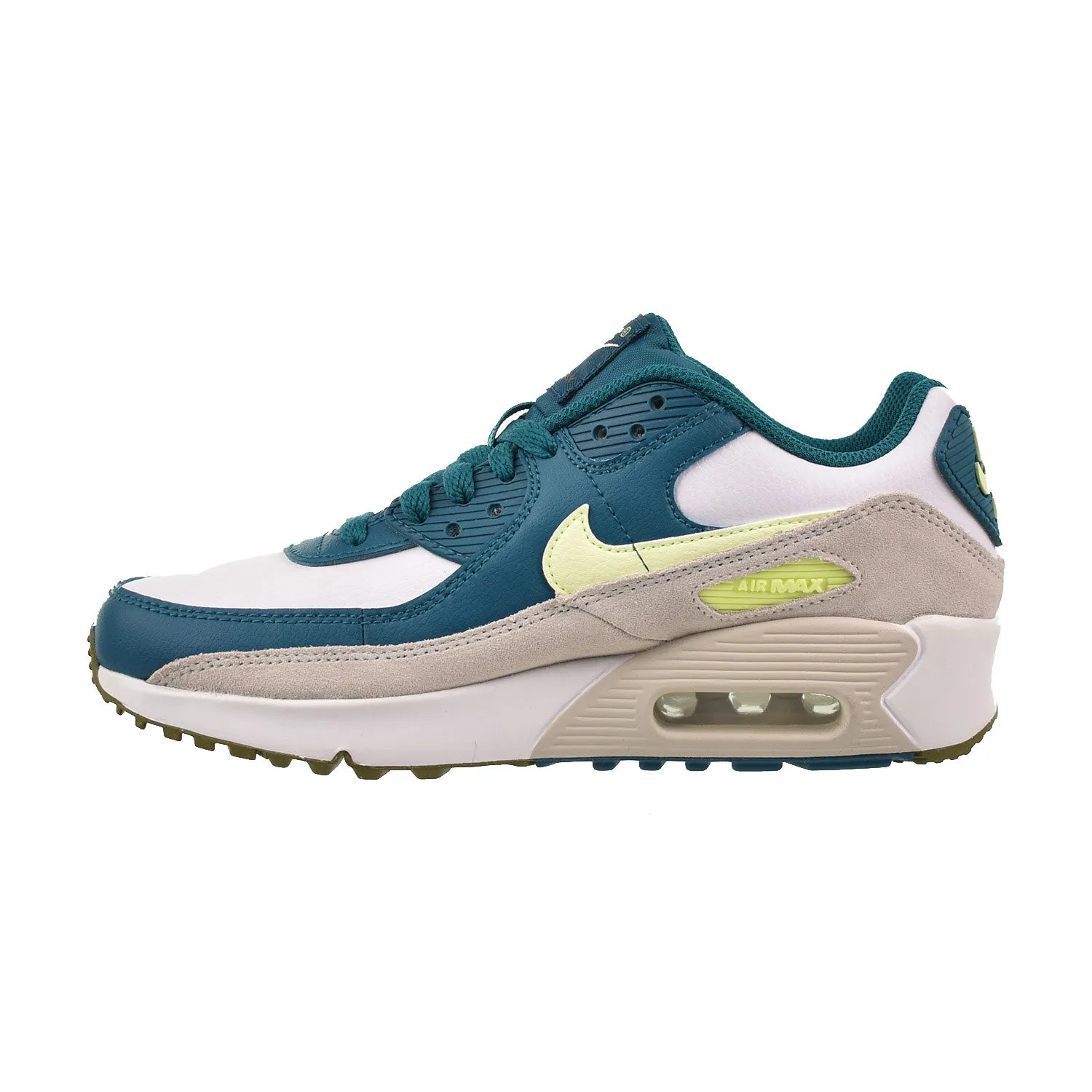 Nike Air Max 90 (GS) Big Kids' Shoes White-Volt