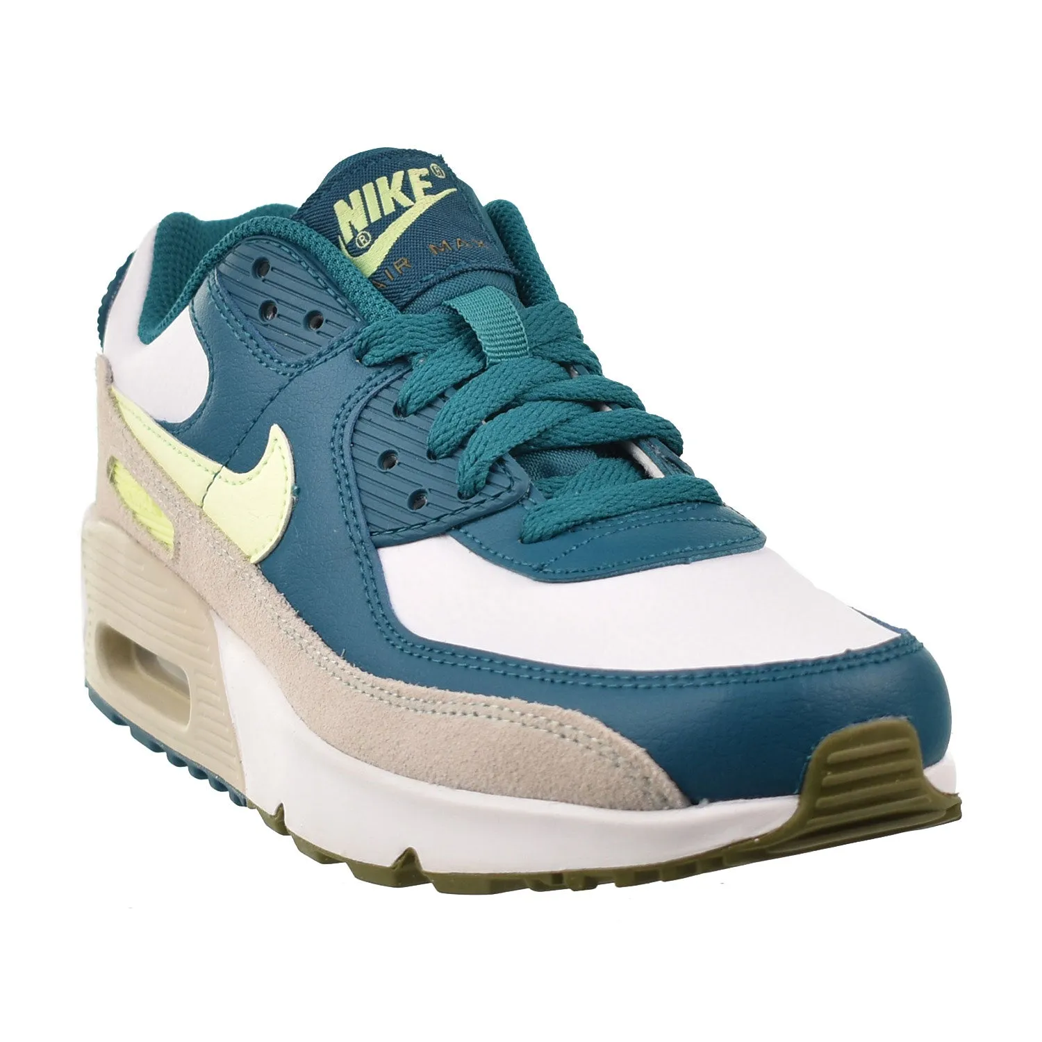 Nike Air Max 90 (GS) Big Kids' Shoes White-Volt