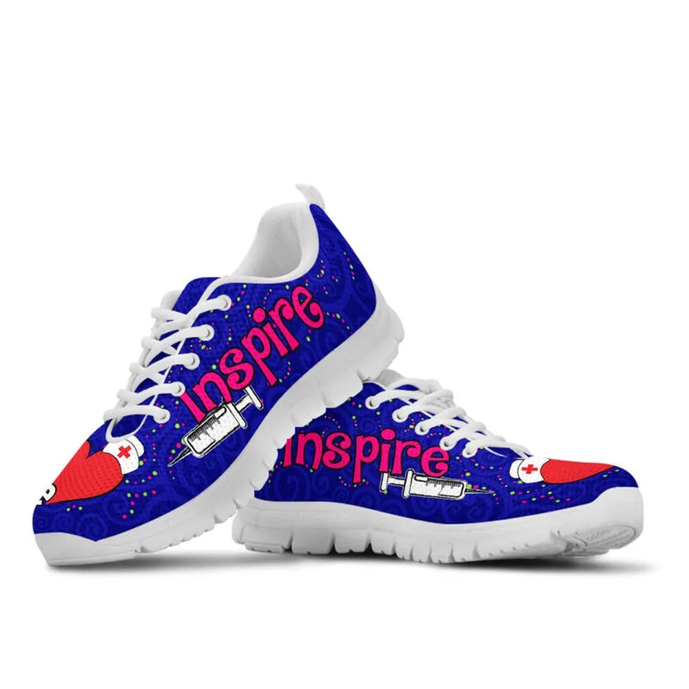 Nurse Sneaker, Nurse Love Inspire Navy Blue Sneakers, Best Shoes For Nurses