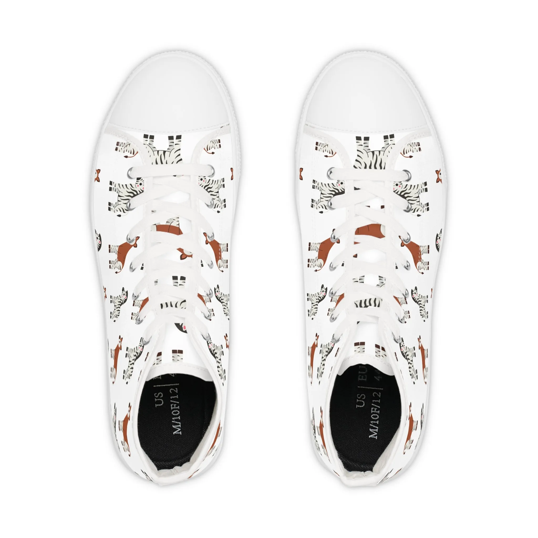 Okapi and Zebra Animals Men's High Top Sneakers